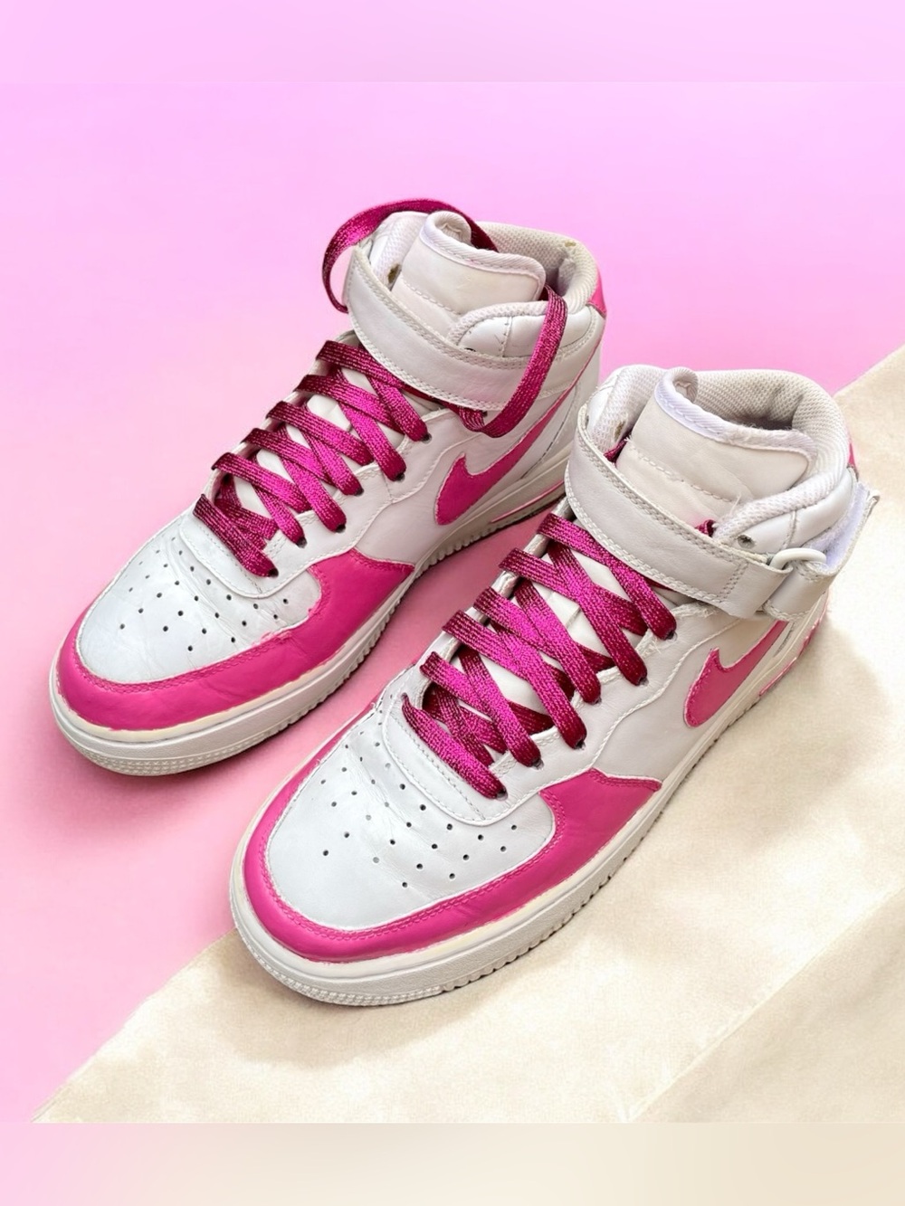 Nike Air Force 1 White Pink Women’s Sneakers US 9.5 EUR 41 (26.5 CM) Authentic